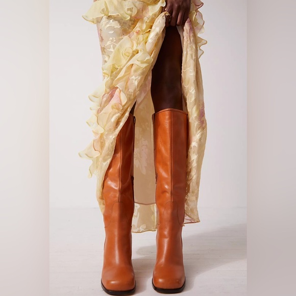 New Free People Naomi Leather Tall Boots - Picture 2 of 8